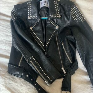 Black Leather Pistola Jacket, size M, worn once
